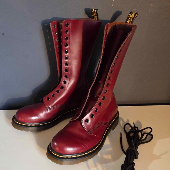Dr. Martens Shoes - Dr. Martens Cherry Red 14-eye Leather Boots (Rare/Vintage) Doc Martens EU38/US7